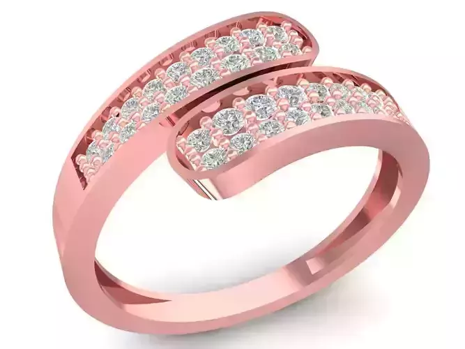 Elegant Double Row Diamond Ring for Women  2795