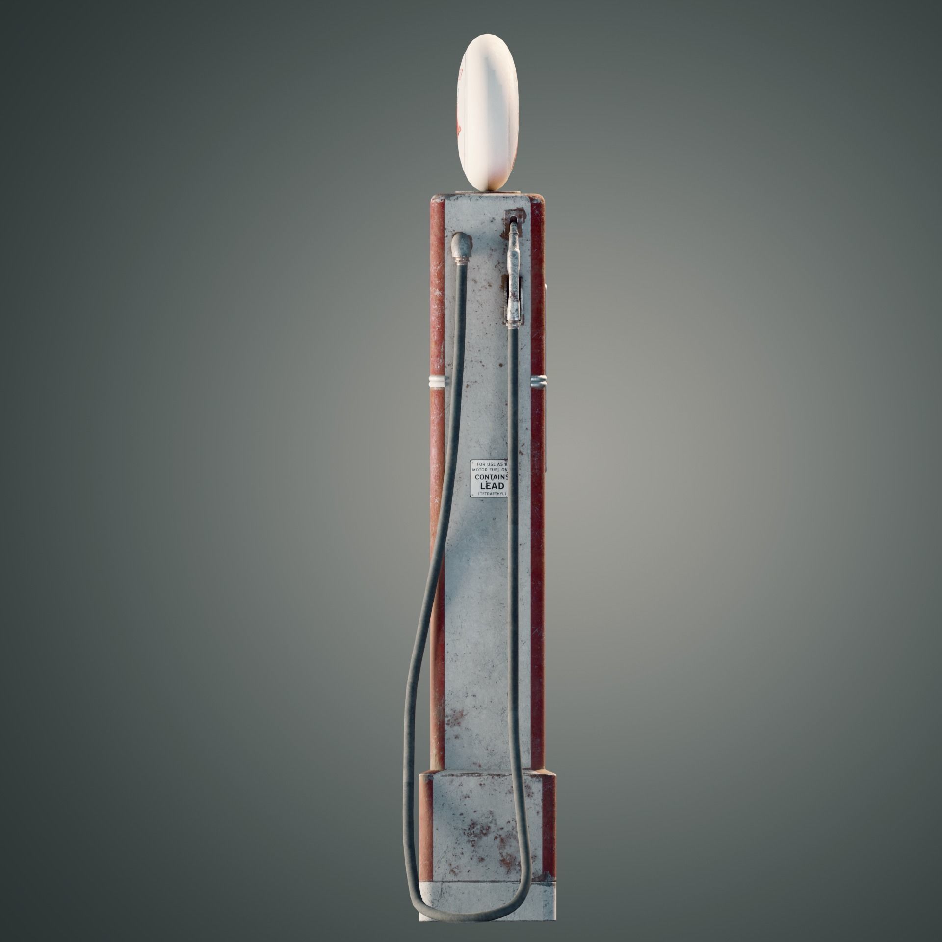 Old petrol pump Low-poly 3D model_4