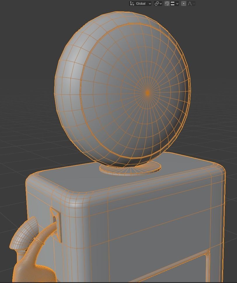 Old petrol pump Low-poly 3D model_5