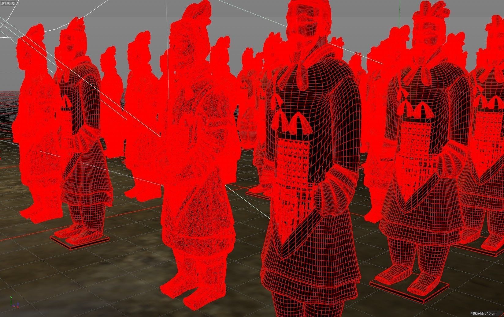 China Qin Chao Terracotta Warriors pottery figurine 3D model_5