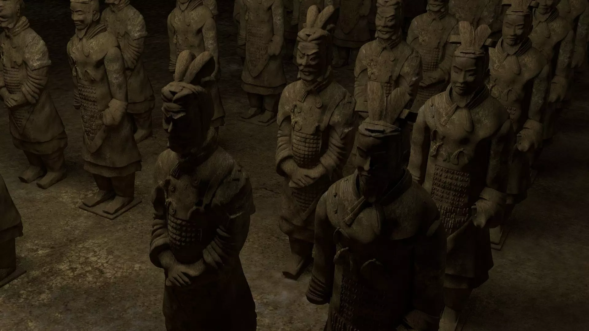 China Qin Chao Terracotta Warriors pottery figurine 3D model_0