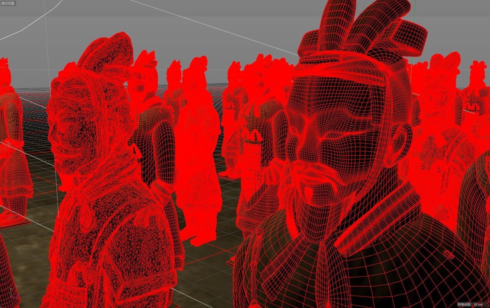 China Qin Chao Terracotta Warriors pottery figurine 3D model_4