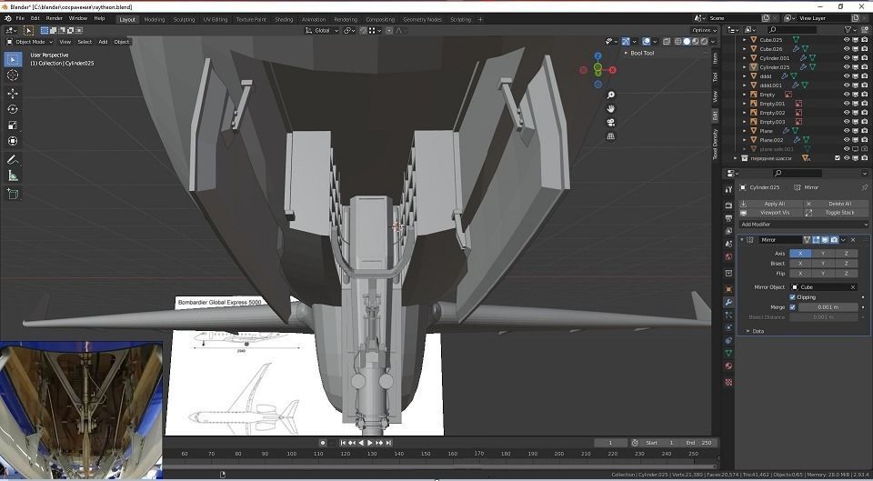 Raytheon - RAF SENTINEL R1 - ZJ693 - Airborne Stand-off Radar - Low-poly 3D model_23
