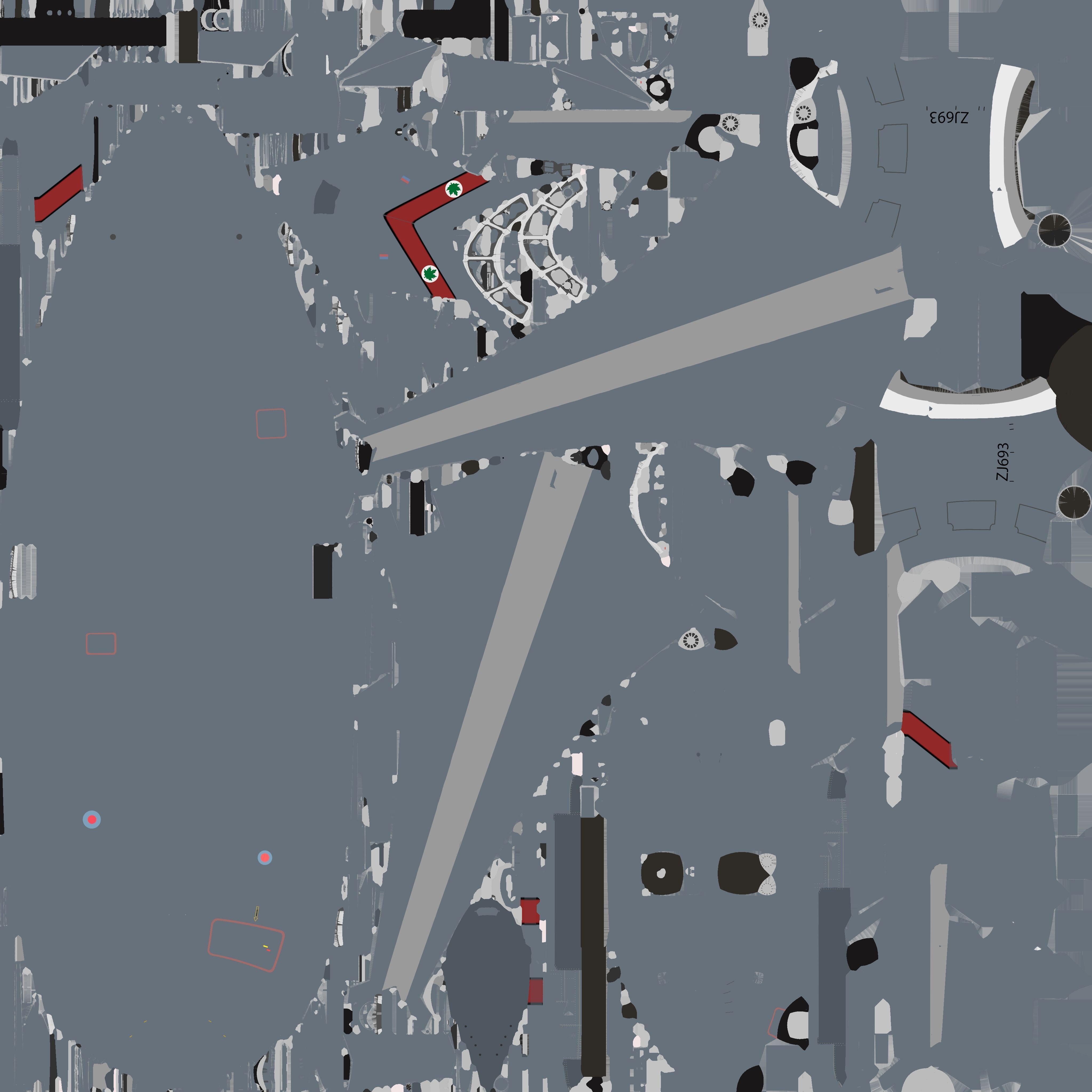 Raytheon - RAF SENTINEL R1 - ZJ693 - Airborne Stand-off Radar - Low-poly 3D model_39