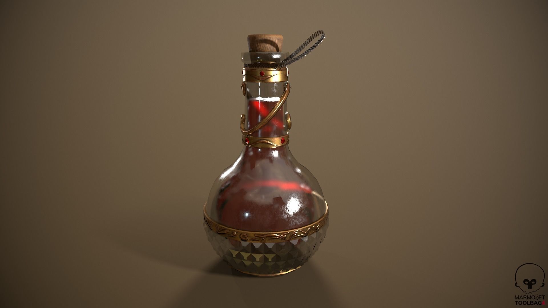 Health Potion Bottle Low-poly 3D model_21