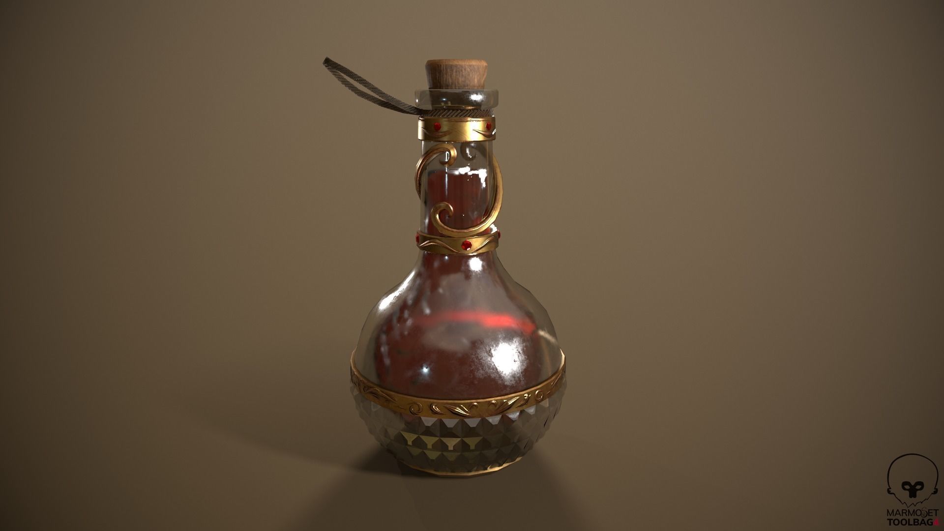 Health Potion Bottle Low-poly 3D model_16