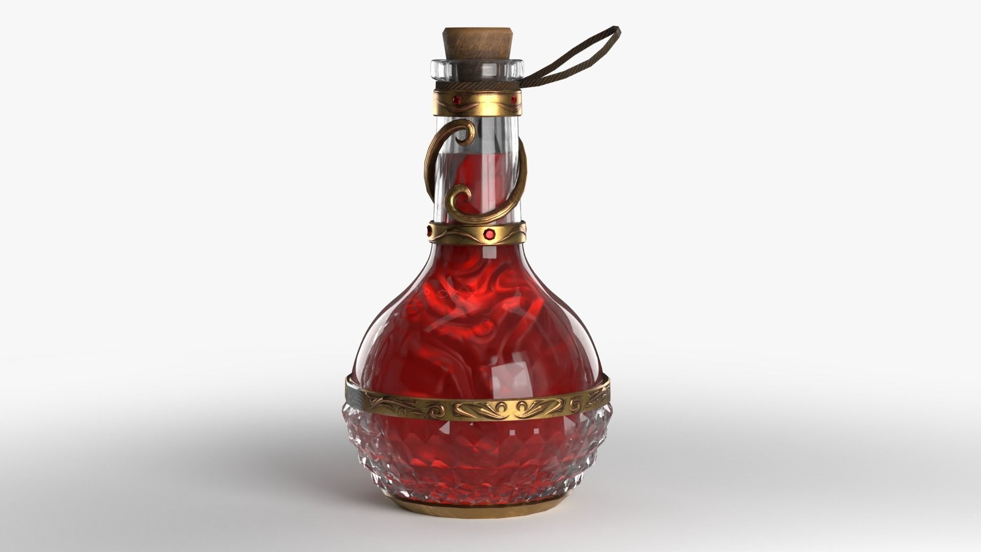 Health Potion Bottle Low-poly 3D model_3