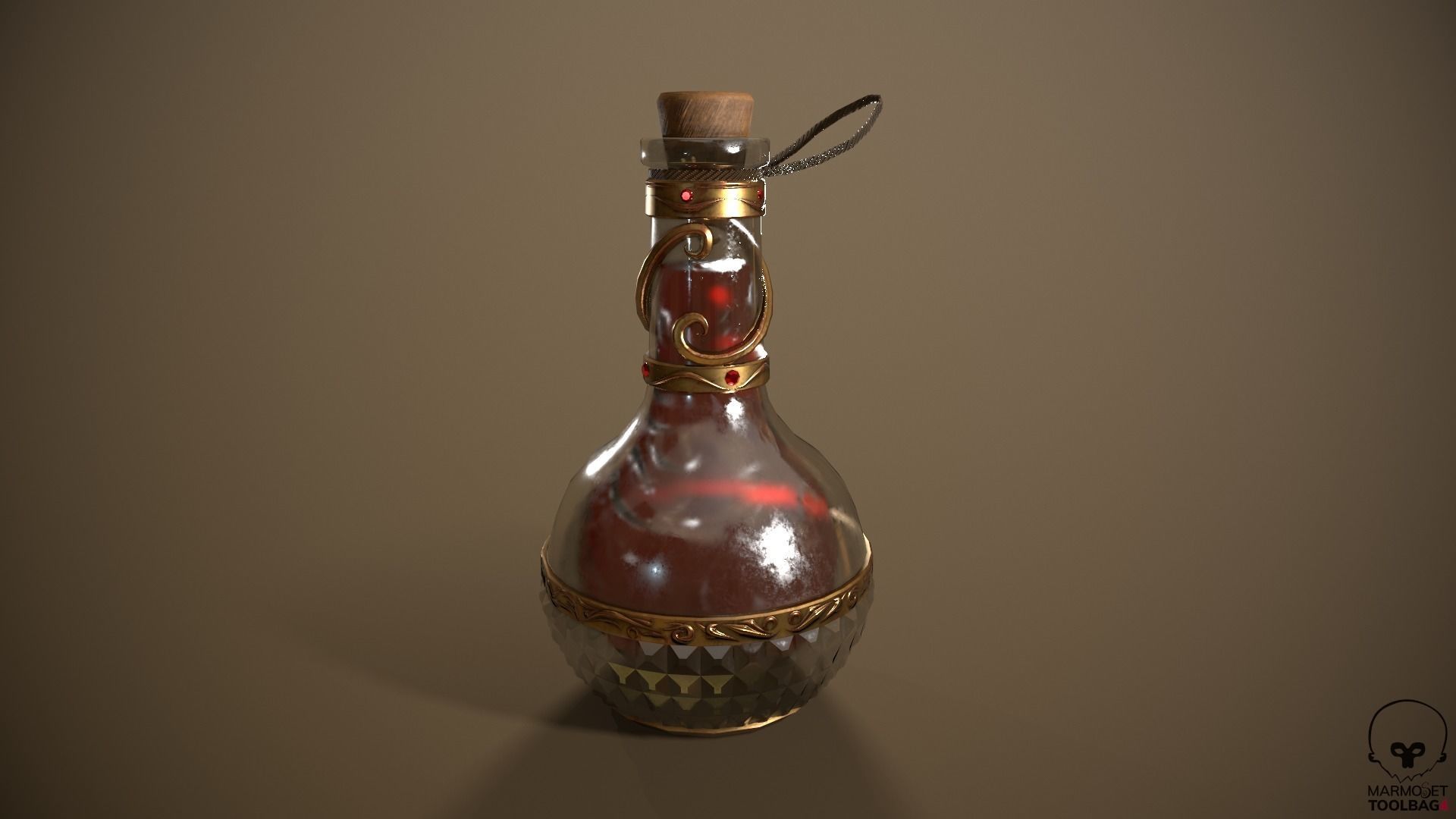 Health Potion Bottle Low-poly 3D model_8