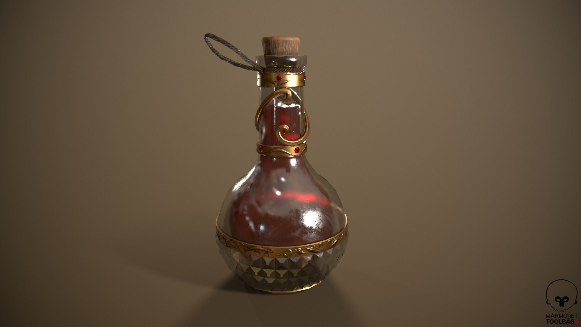 Health Potion Bottle Low-poly 3D model_17