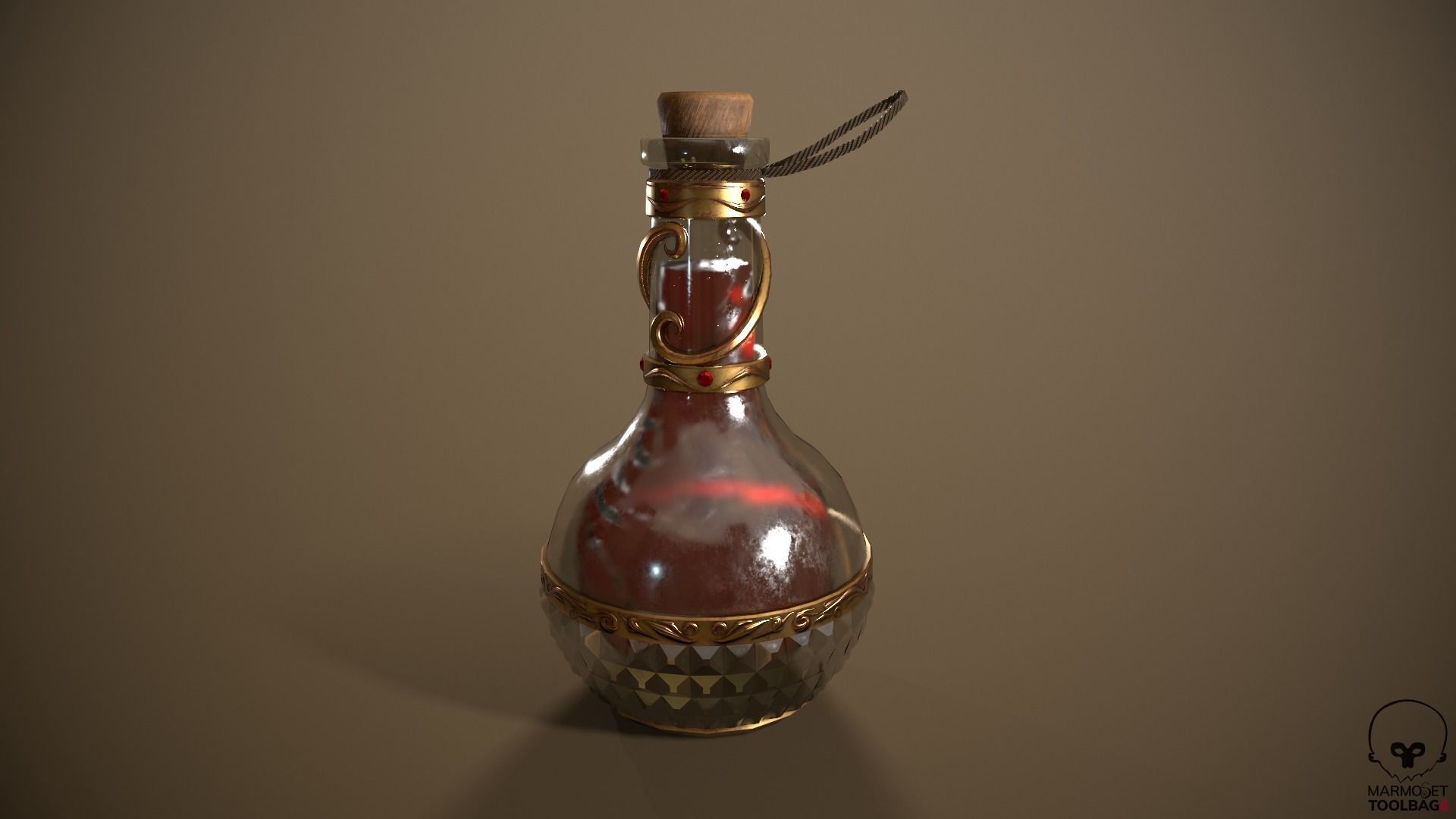 Health Potion Bottle Low-poly 3D model_23