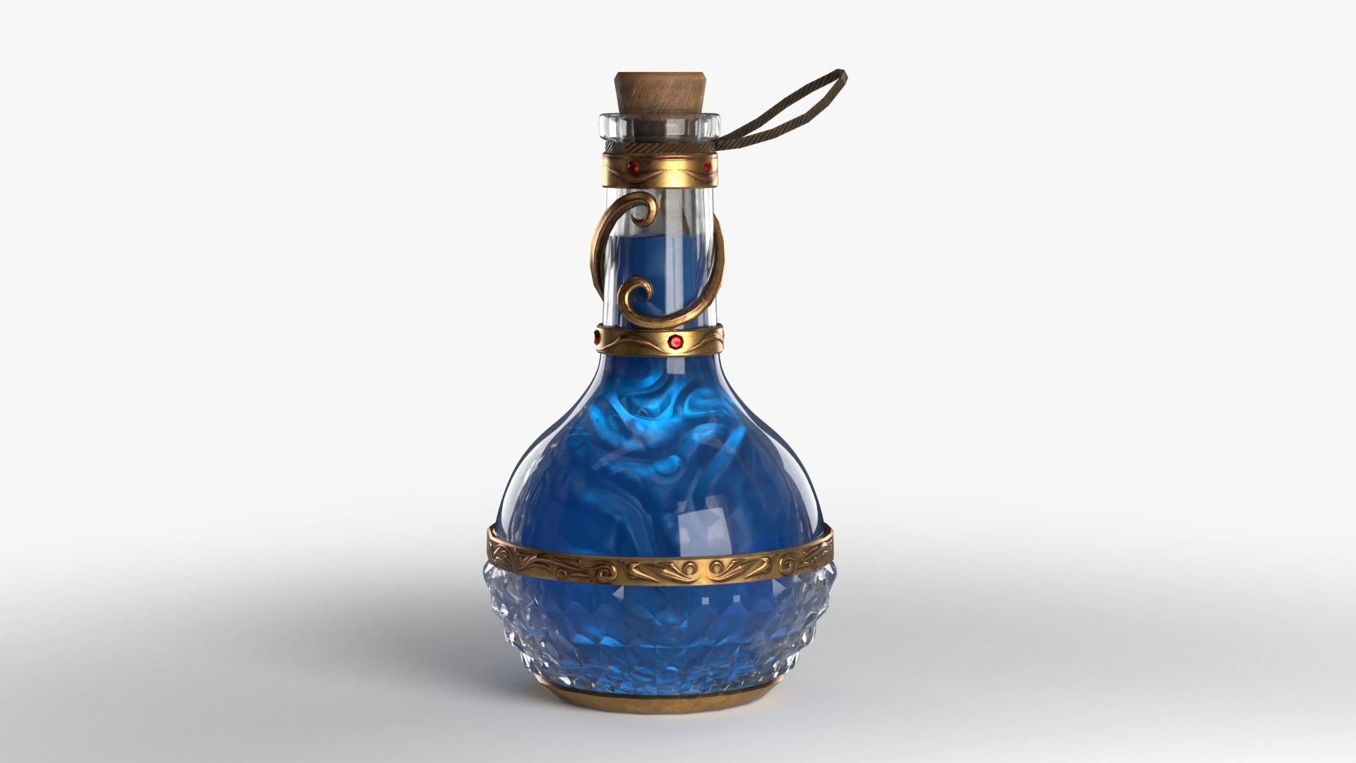 Health Potion Bottle Low-poly 3D model_5