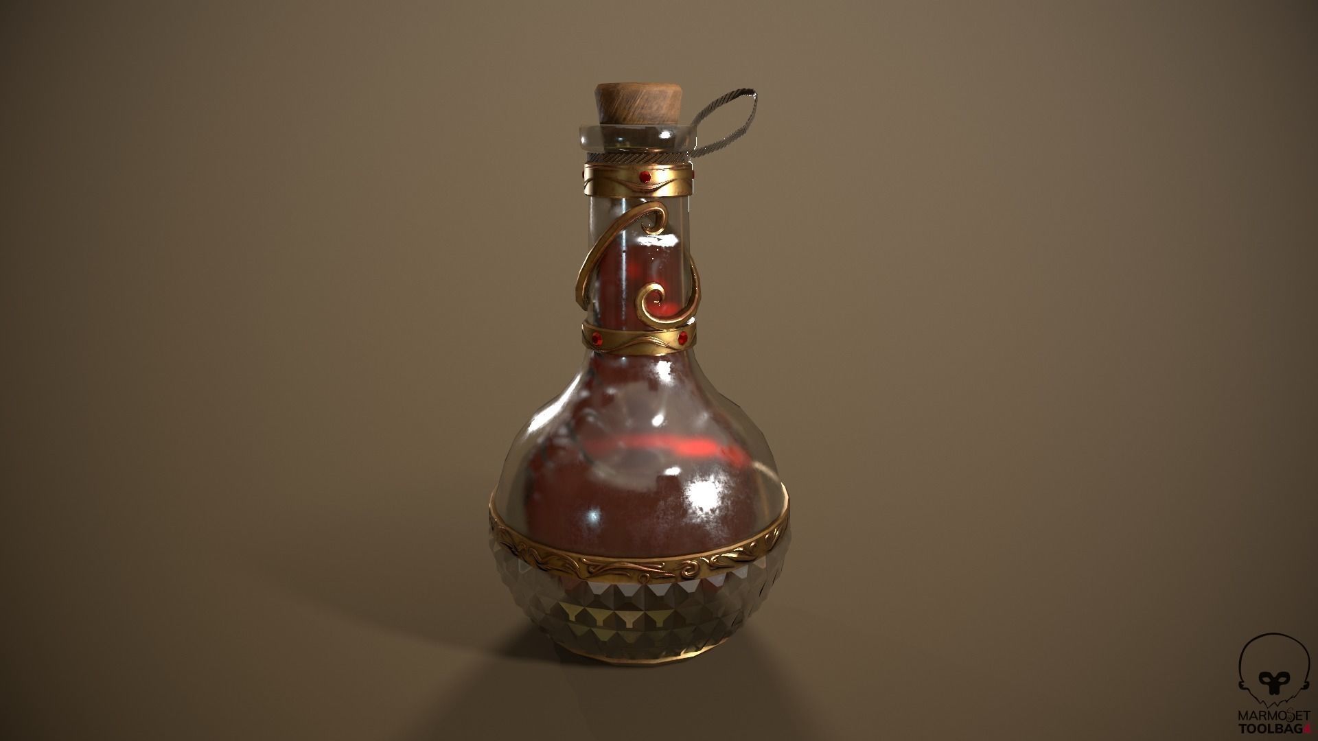 Health Potion Bottle Low-poly 3D model_10