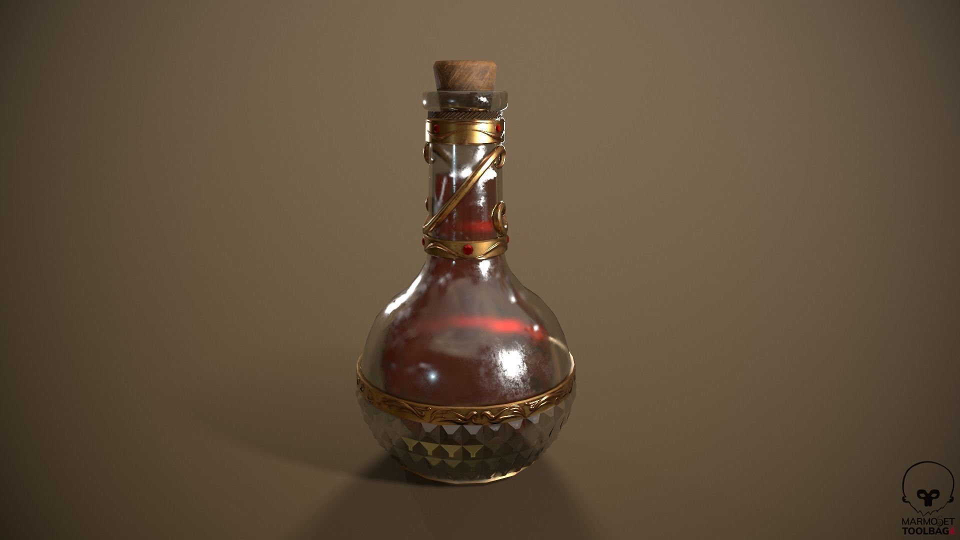 Health Potion Bottle Low-poly 3D model_12