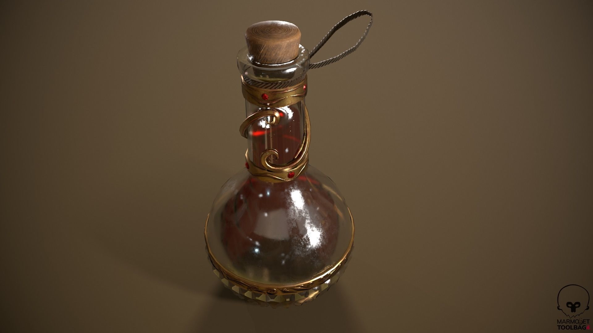 Health Potion Bottle Low-poly 3D model_7