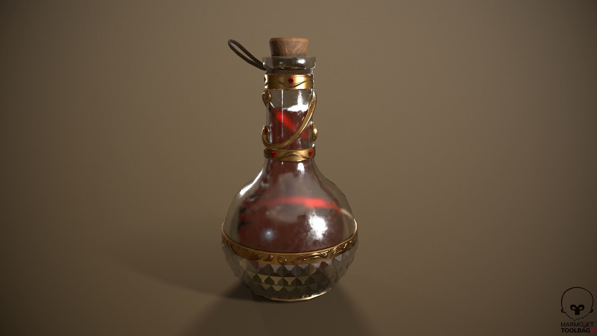 Health Potion Bottle Low-poly 3D model_14