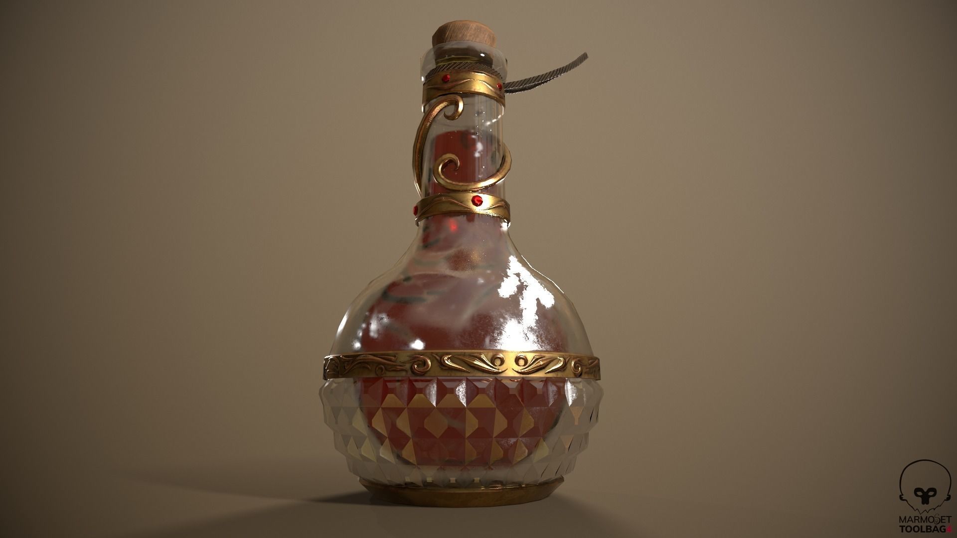 Health Potion Bottle Low-poly 3D model_6
