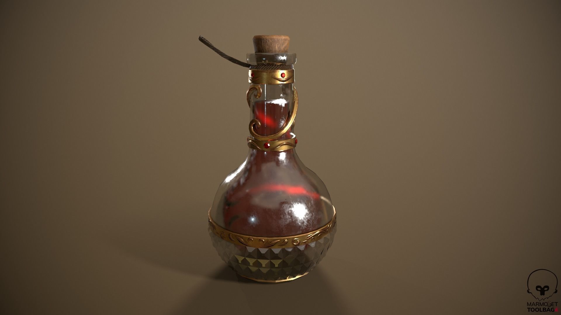 Health Potion Bottle Low-poly 3D model_15