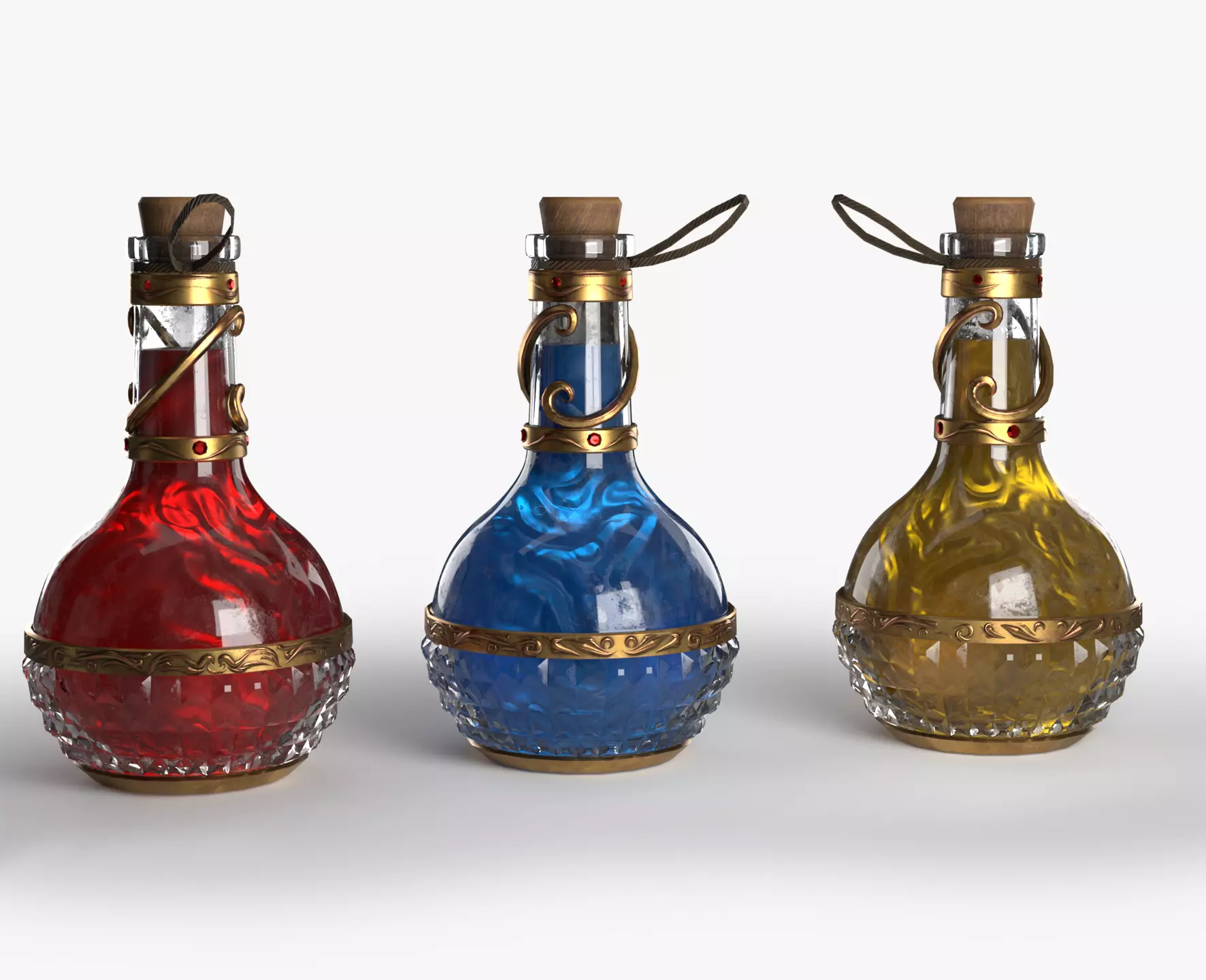 Health Potion Bottle Low-poly 3D model_0