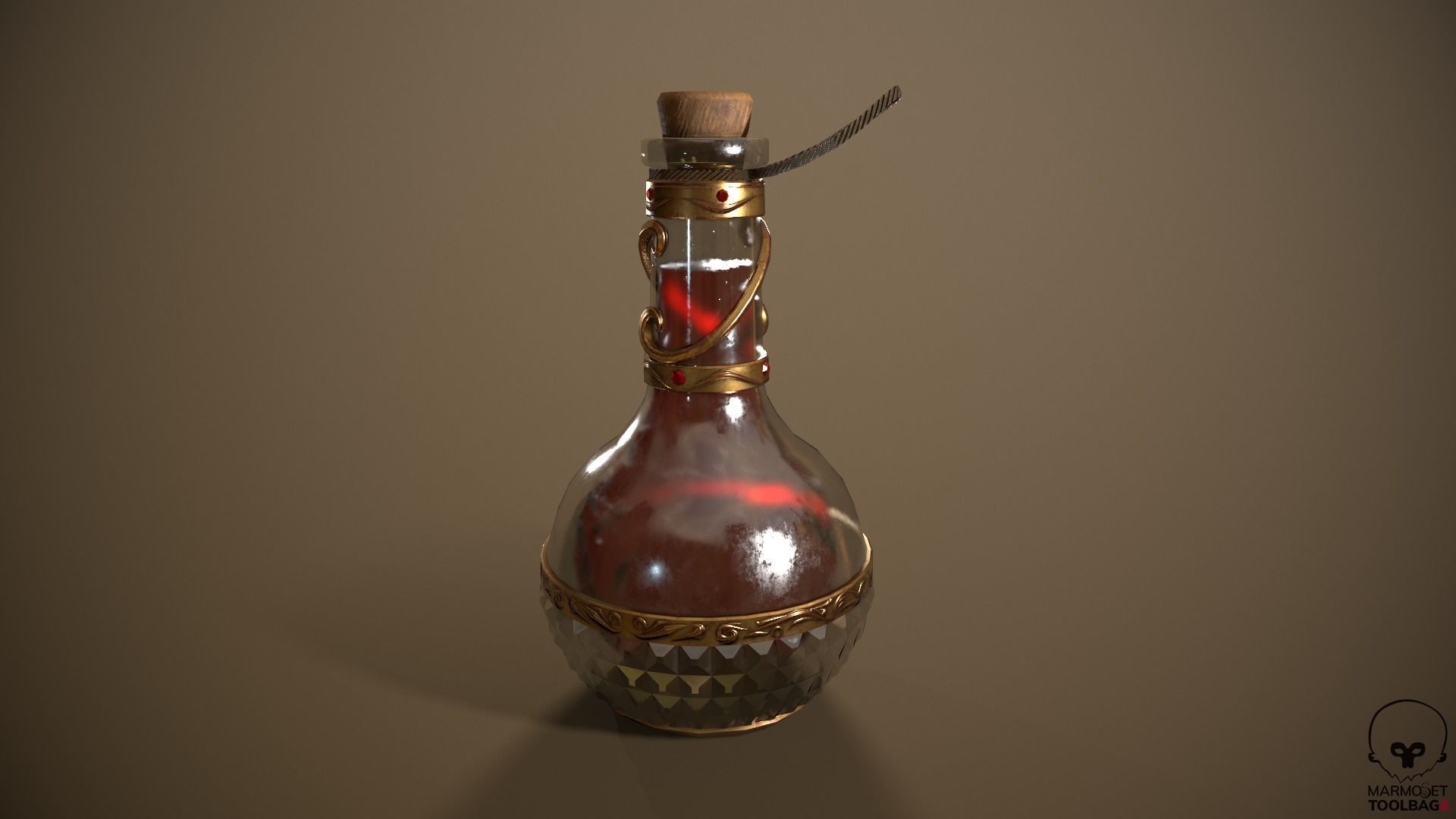 Health Potion Bottle Low-poly 3D model_22