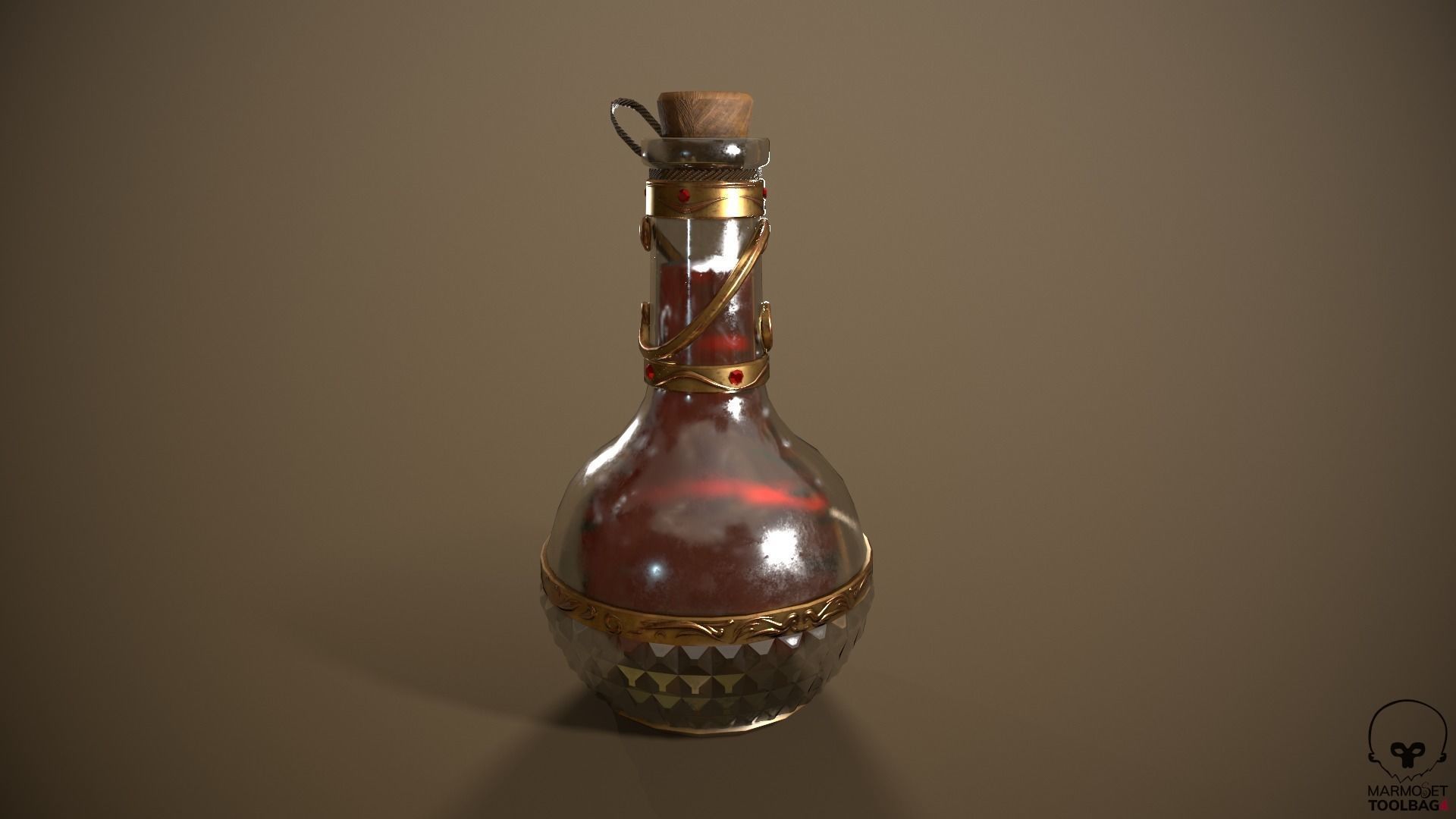 Health Potion Bottle Low-poly 3D model_13