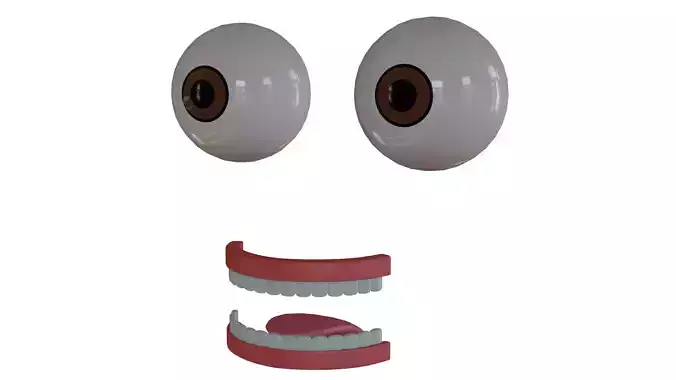 Stylized Teeth and Tongue and Eyes 3D model