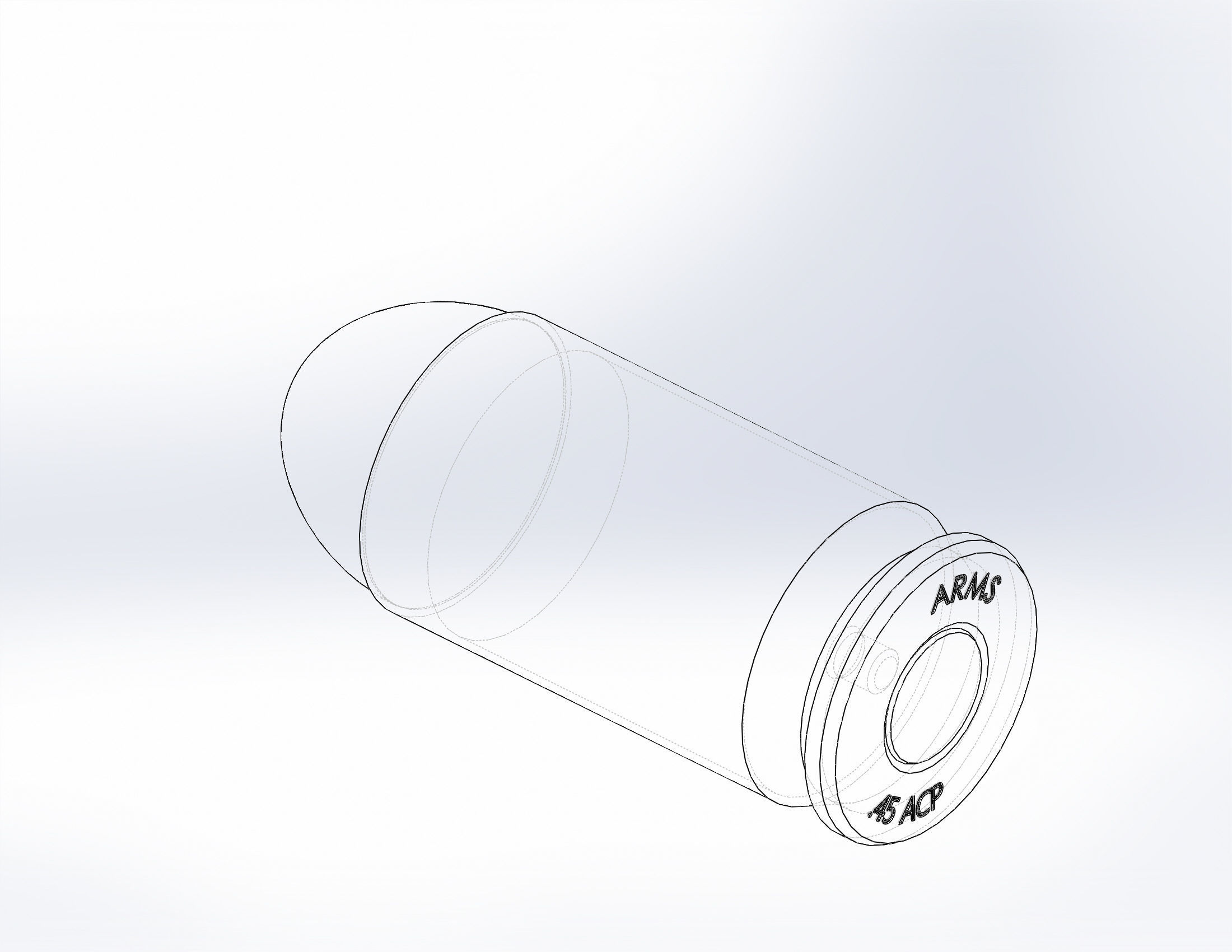 Cartridge Colt  45ACP 3D model_2