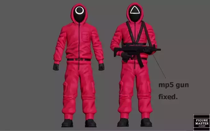 SQUID GAME SOLDIER PACK NETFLIX STATUE 3D PRINT 3D print model