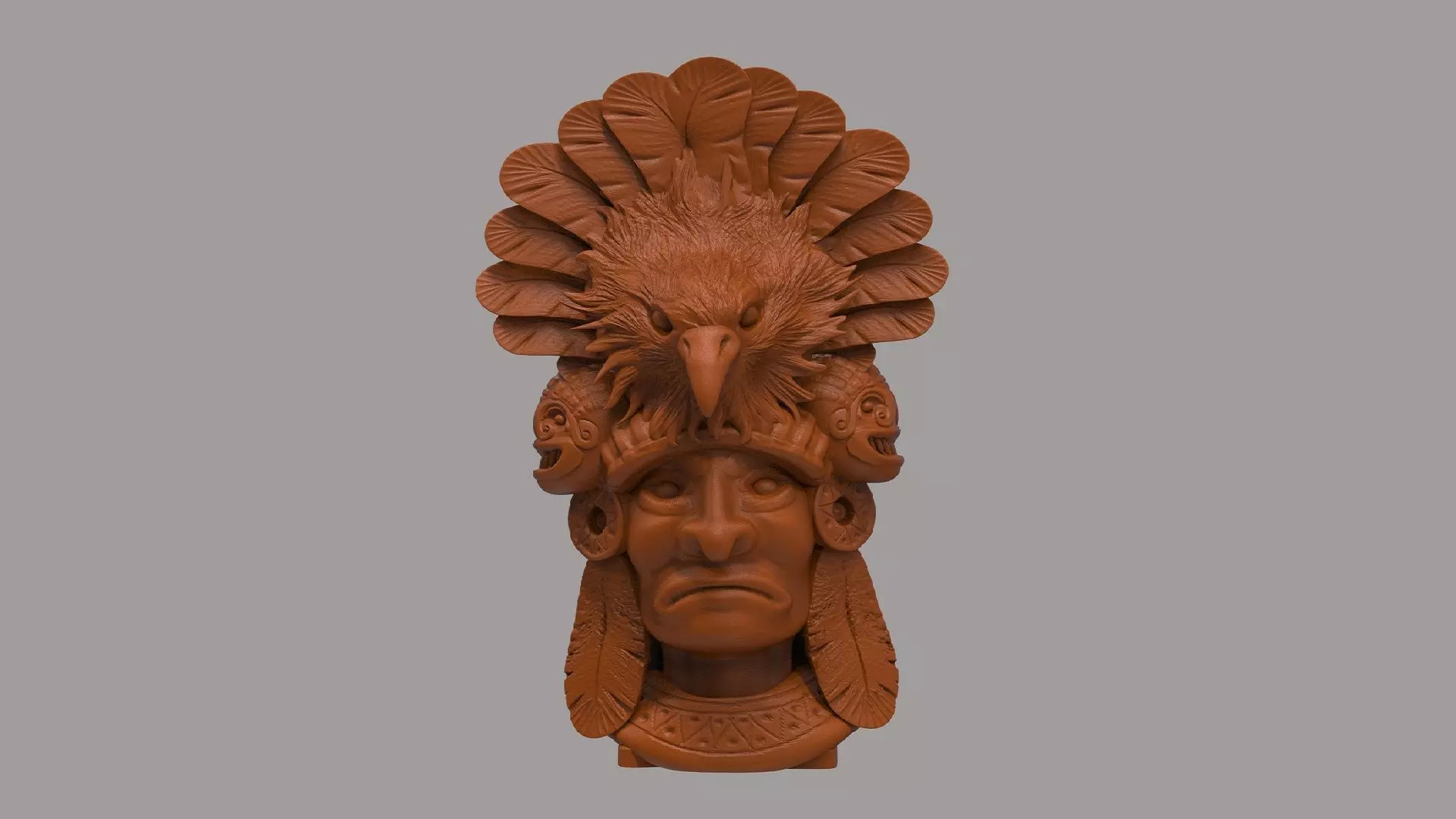 Eagle Aztec Warrior Sculpture 3D print model