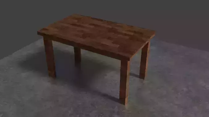 Low Poly Wooden Table