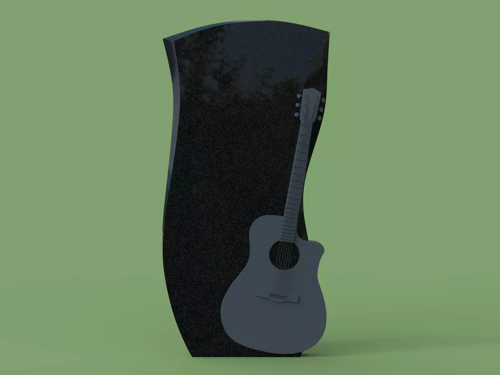 Guitar Memorial Tombstone 3D print model_0