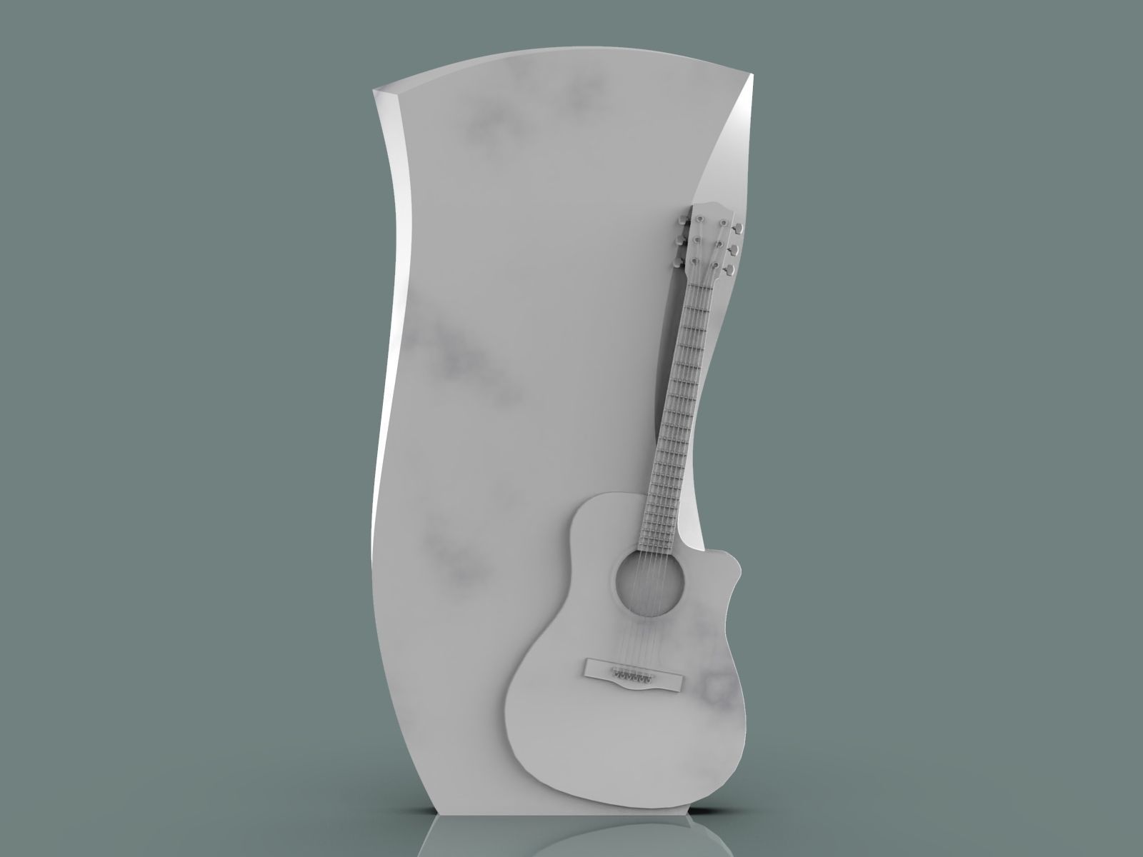 Guitar Memorial Tombstone 3D print model_6