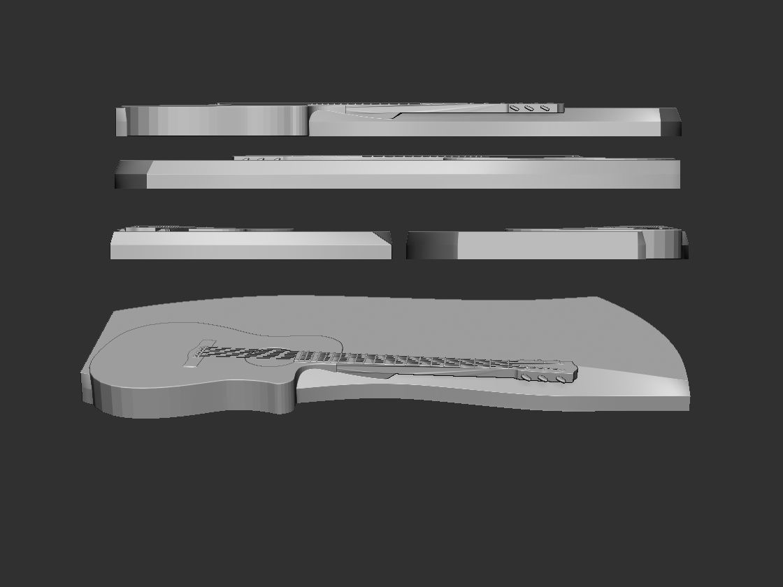 Guitar Memorial Tombstone 3D print model_4