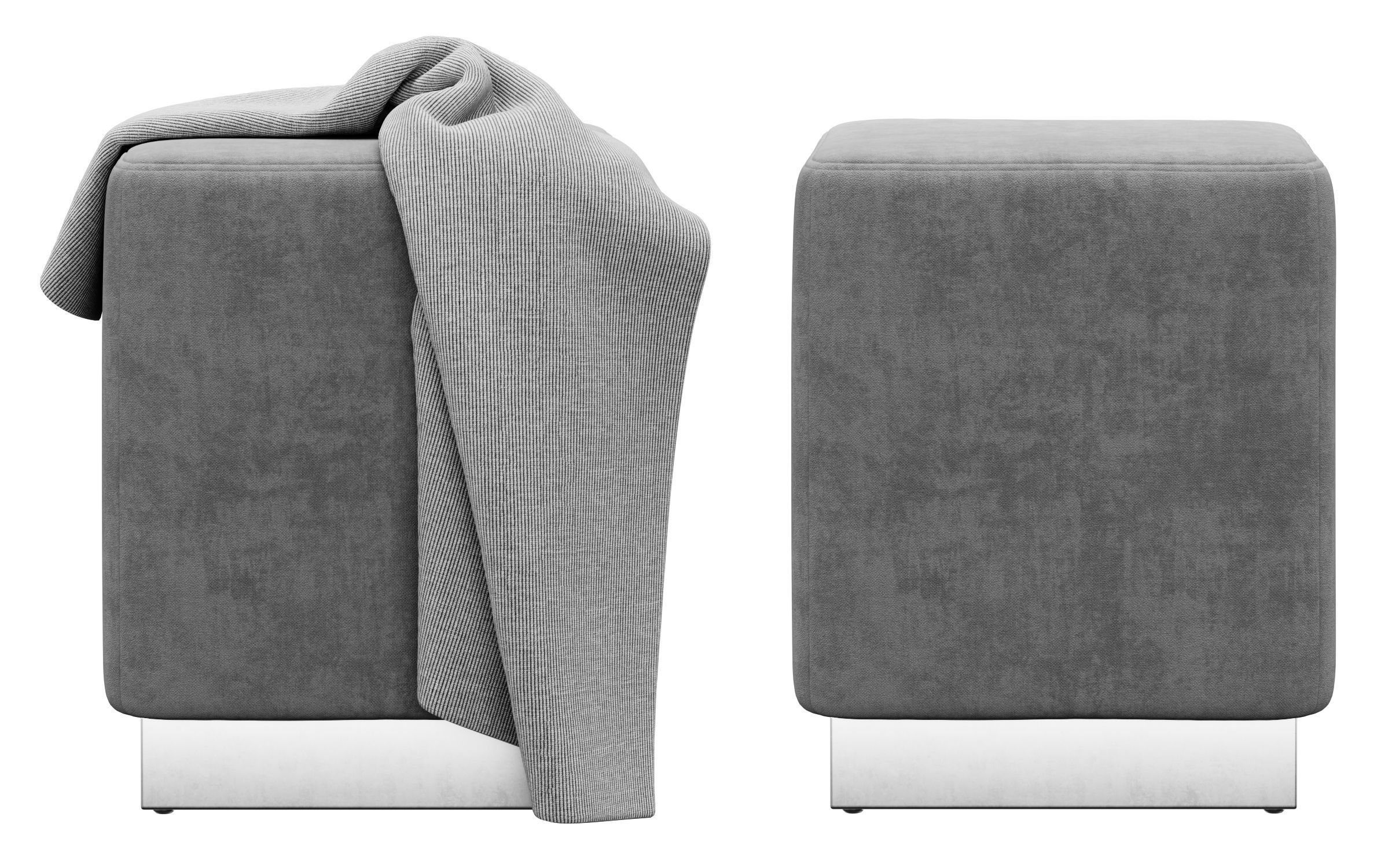 Jax Velvet Ottoman Stool by Meridian Furniture 3D model_4