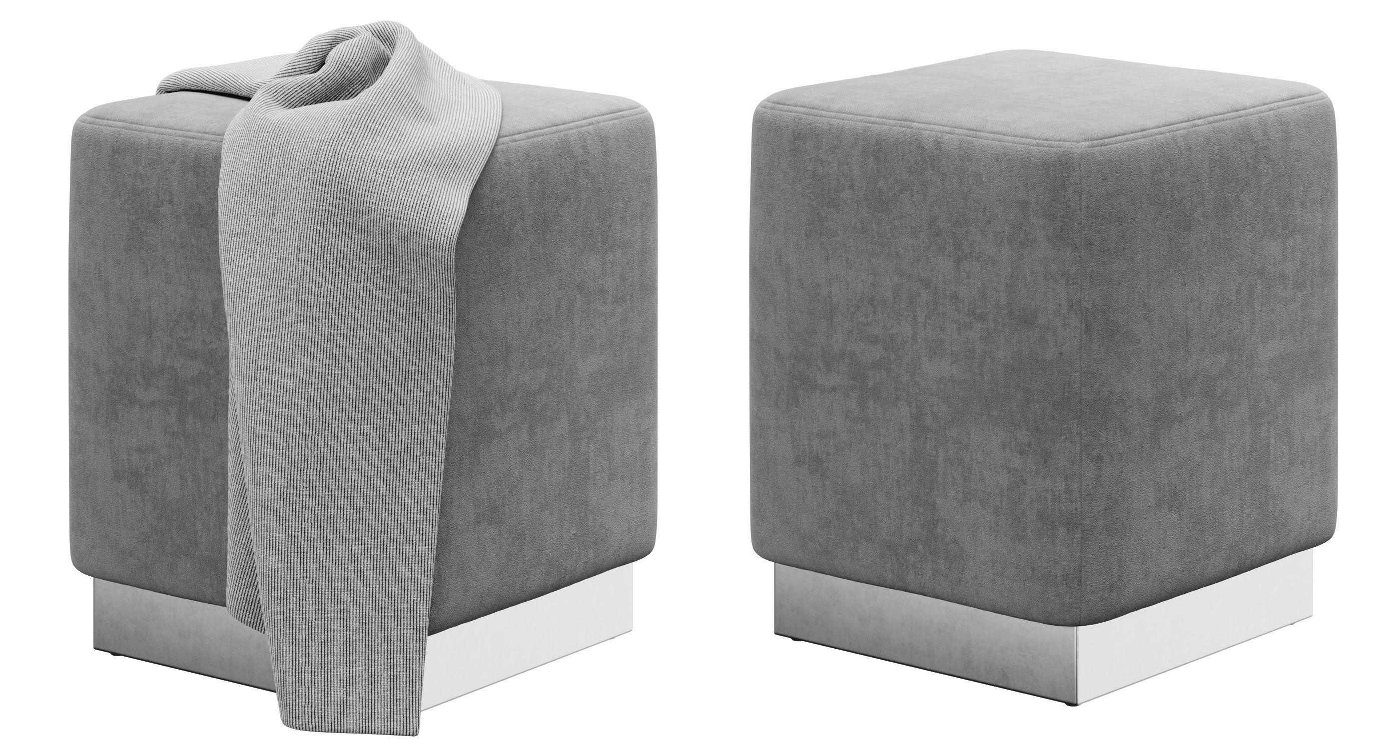 Jax Velvet Ottoman Stool by Meridian Furniture 3D model_9