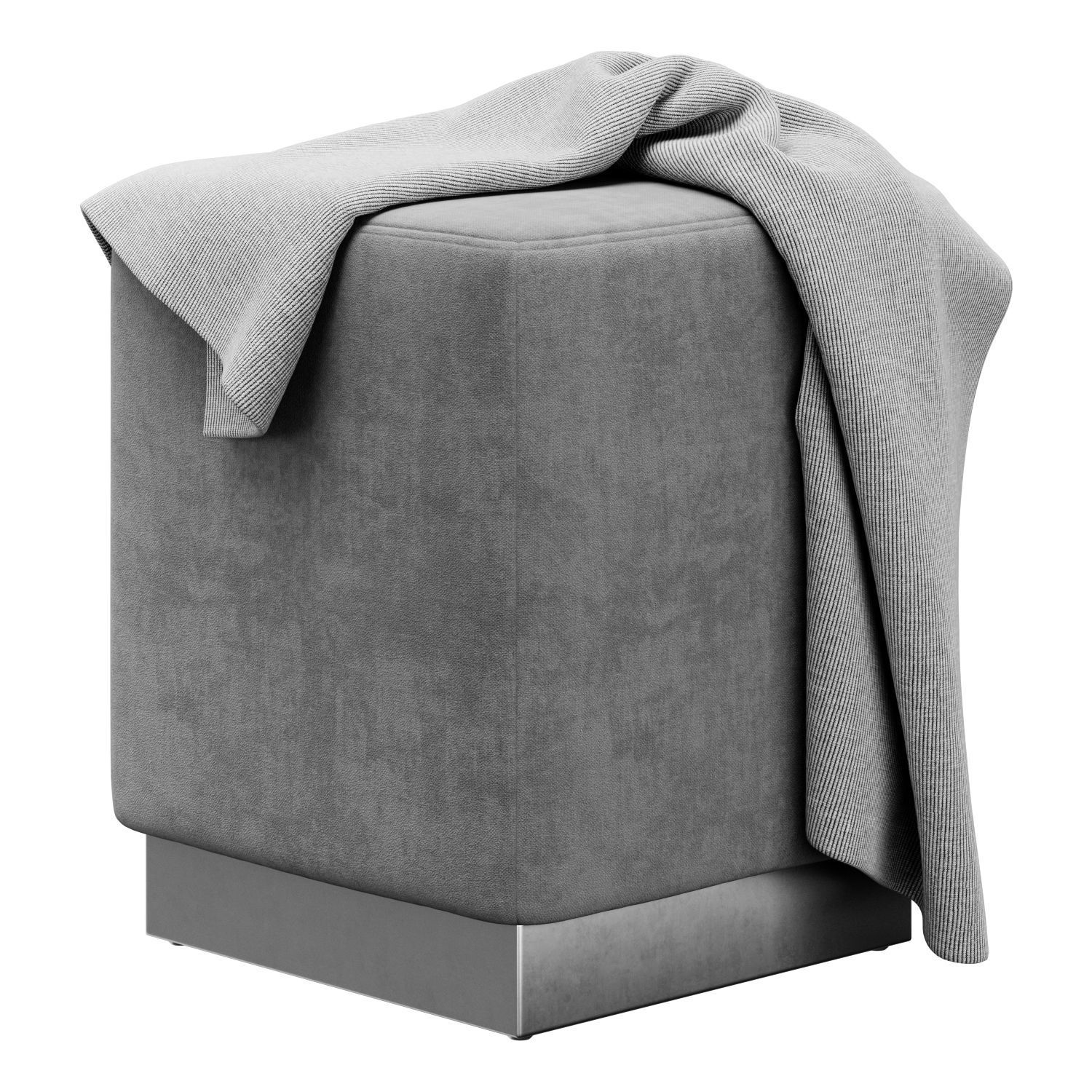 Jax Velvet Ottoman Stool by Meridian Furniture 3D model_16