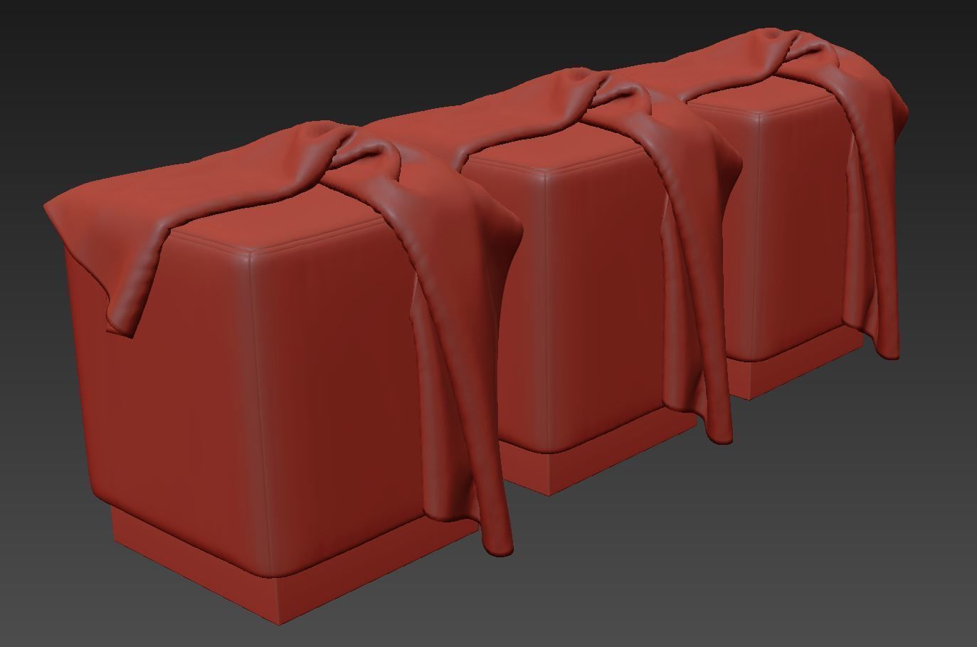 Jax Velvet Ottoman Stool by Meridian Furniture 3D model_12