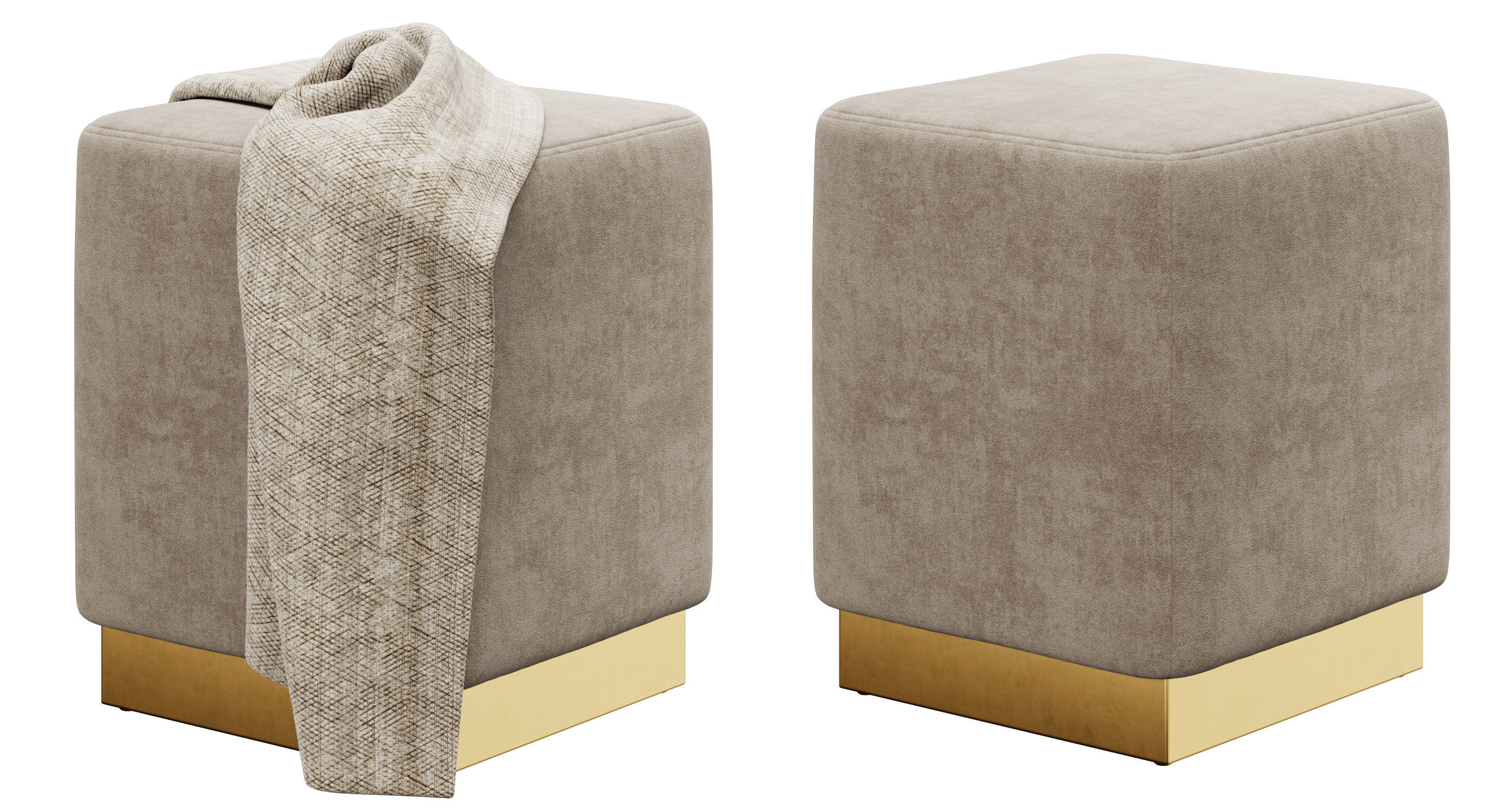Jax Velvet Ottoman Stool by Meridian Furniture 3D model_15
