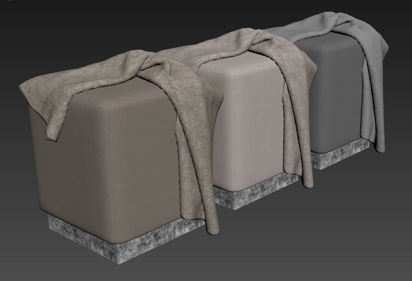 Jax Velvet Ottoman Stool by Meridian Furniture 3D model_10