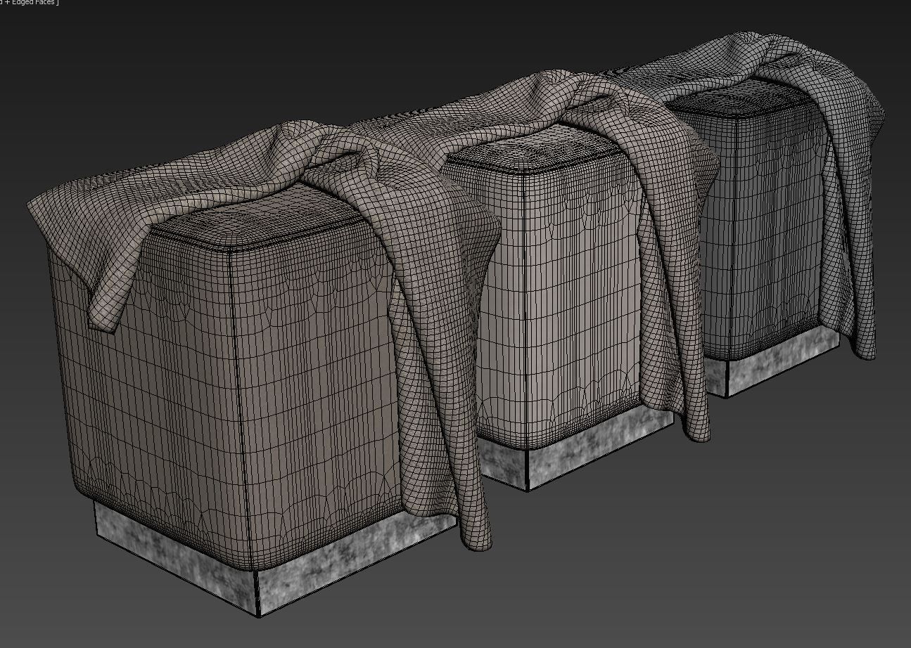 Jax Velvet Ottoman Stool by Meridian Furniture 3D model_11