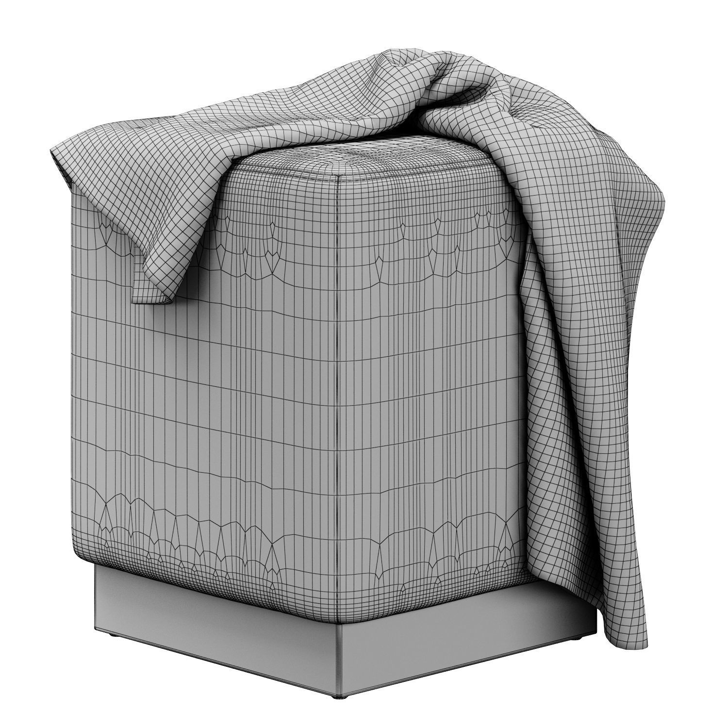 Jax Velvet Ottoman Stool by Meridian Furniture 3D model_5