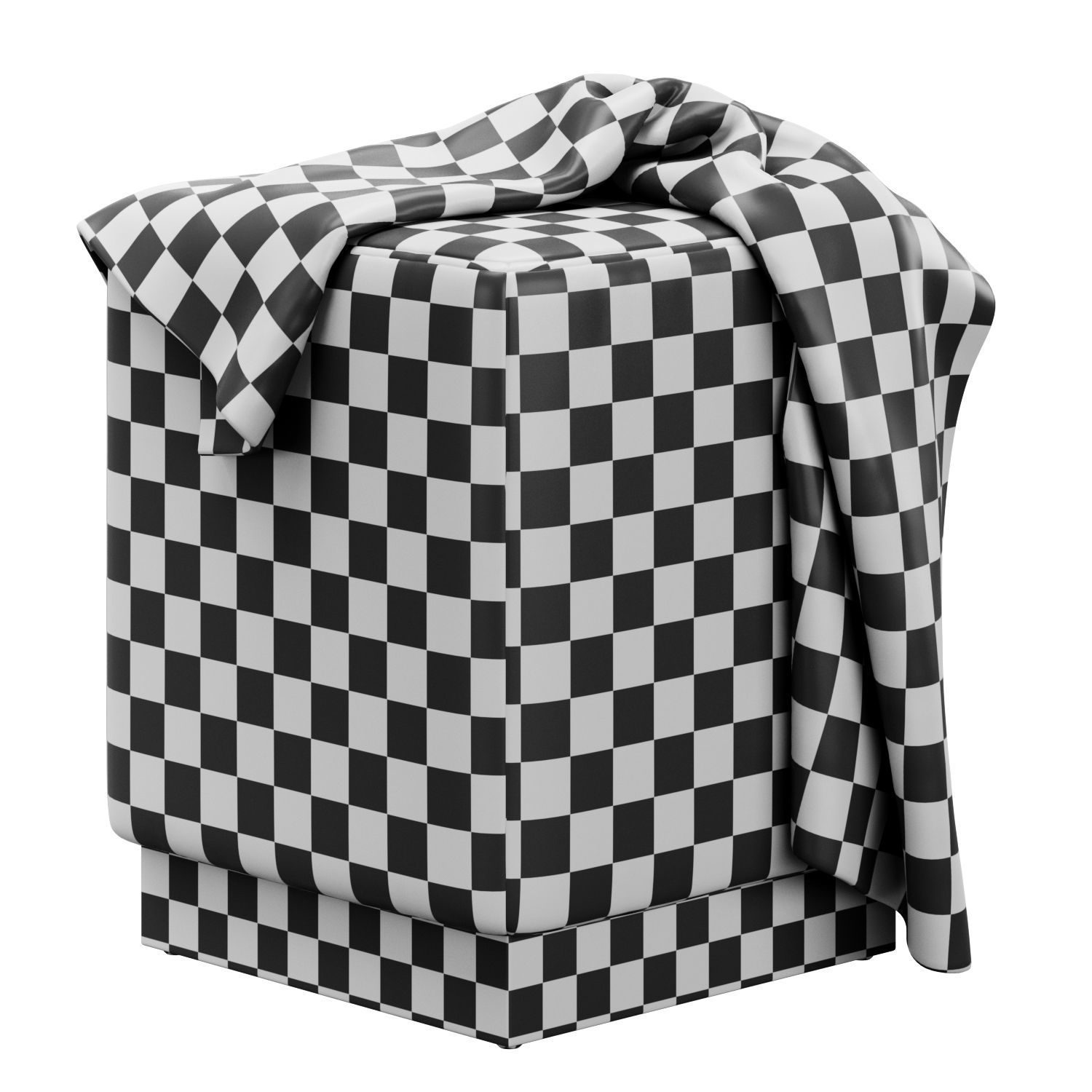 Jax Velvet Ottoman Stool by Meridian Furniture 3D model_6