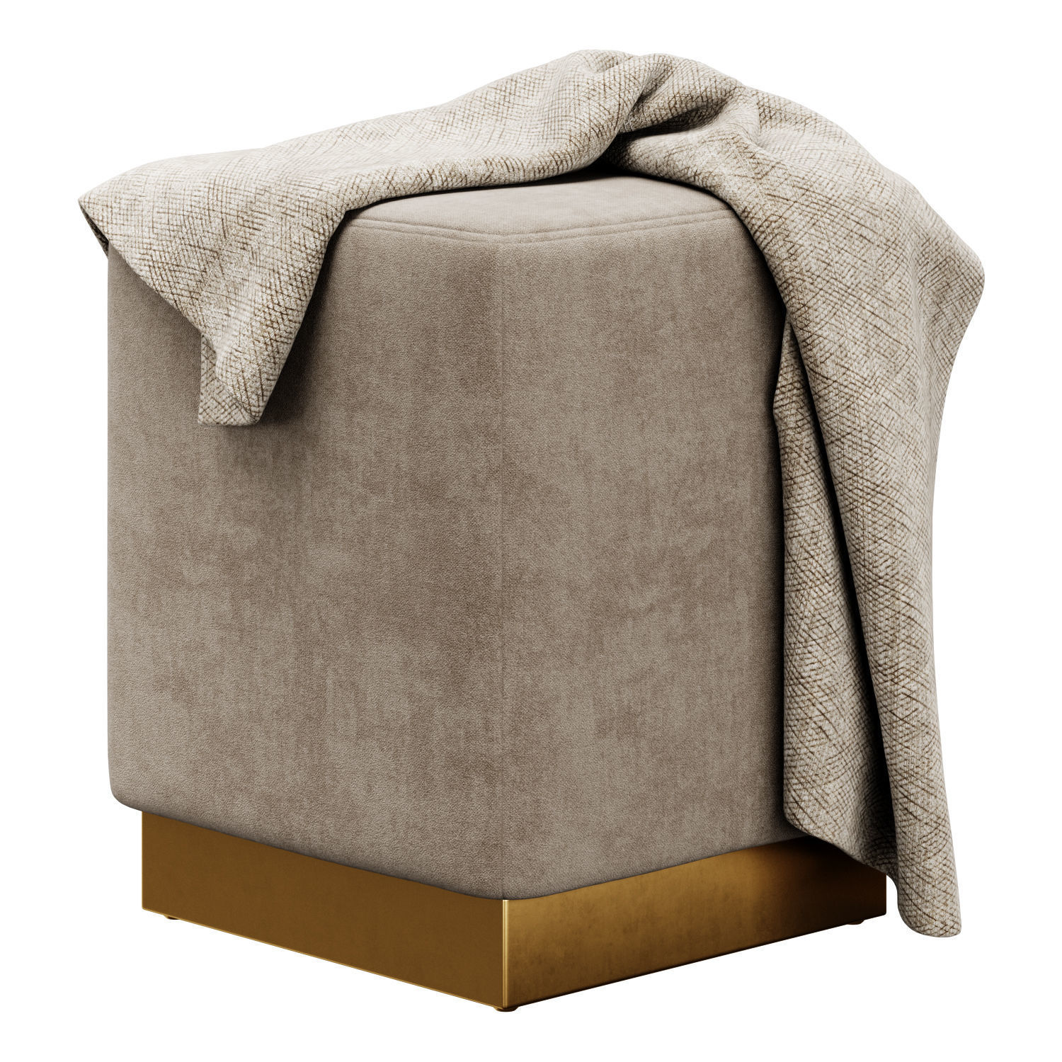 Jax Velvet Ottoman Stool by Meridian Furniture 3D model_13