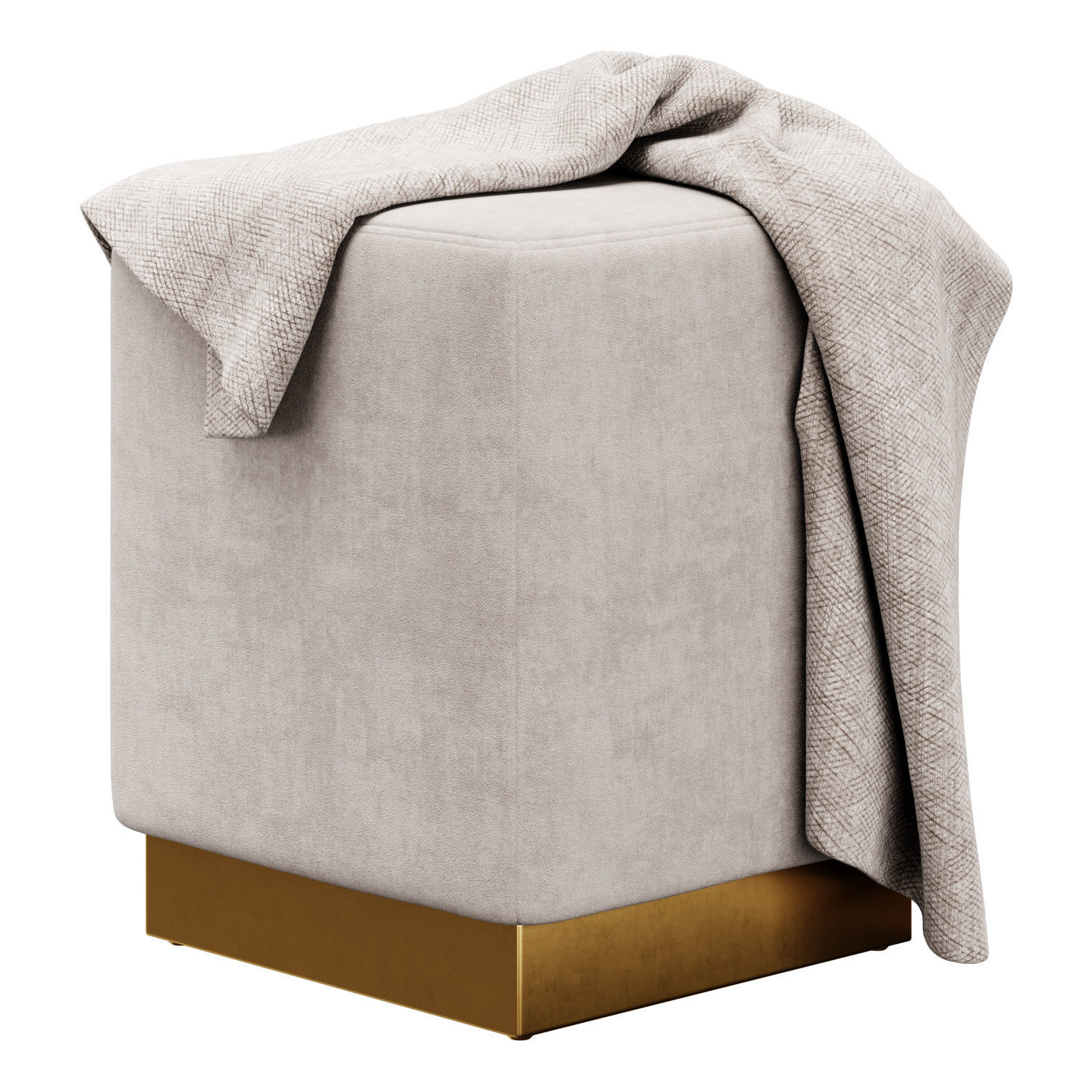 Jax Velvet Ottoman Stool by Meridian Furniture 3D model_14