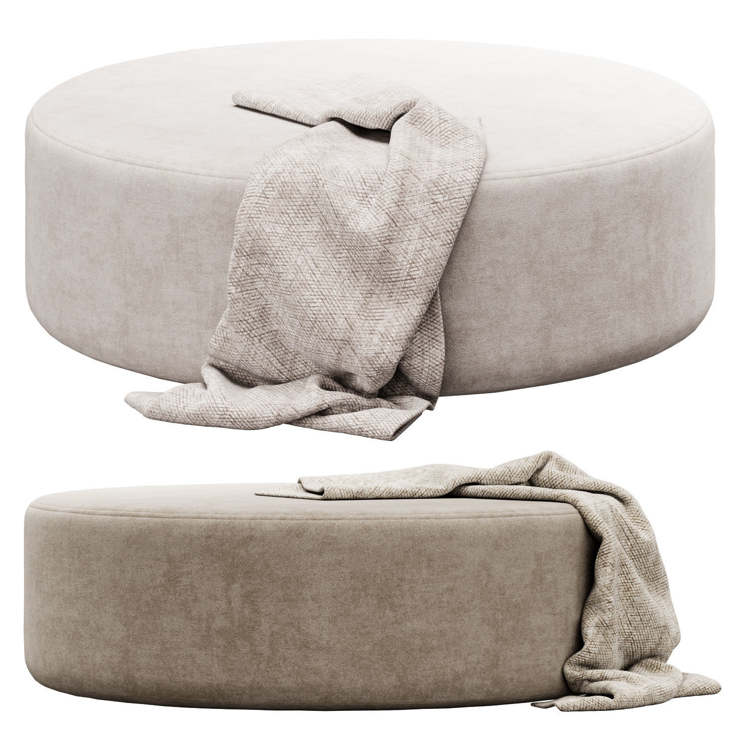 Spool Ottoman By Kardiel 3D model_6