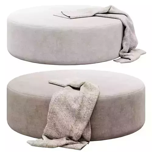 Spool Ottoman By Kardiel 3D model