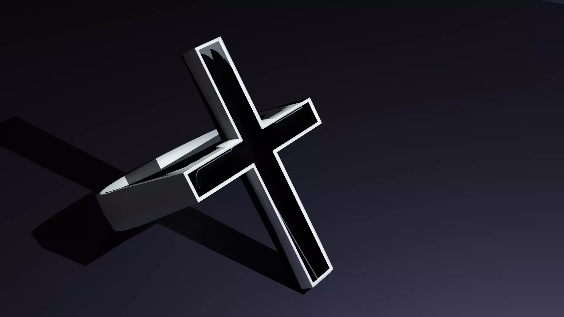 3d RING with a cross 3D print model_0