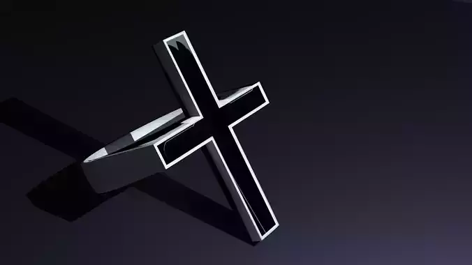 3d RING with a cross