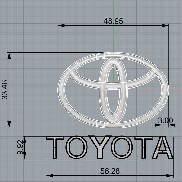 Toyota logo 3D print model_6