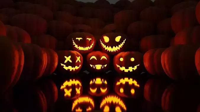 Pumpkins halloween Free low-poly 3D model