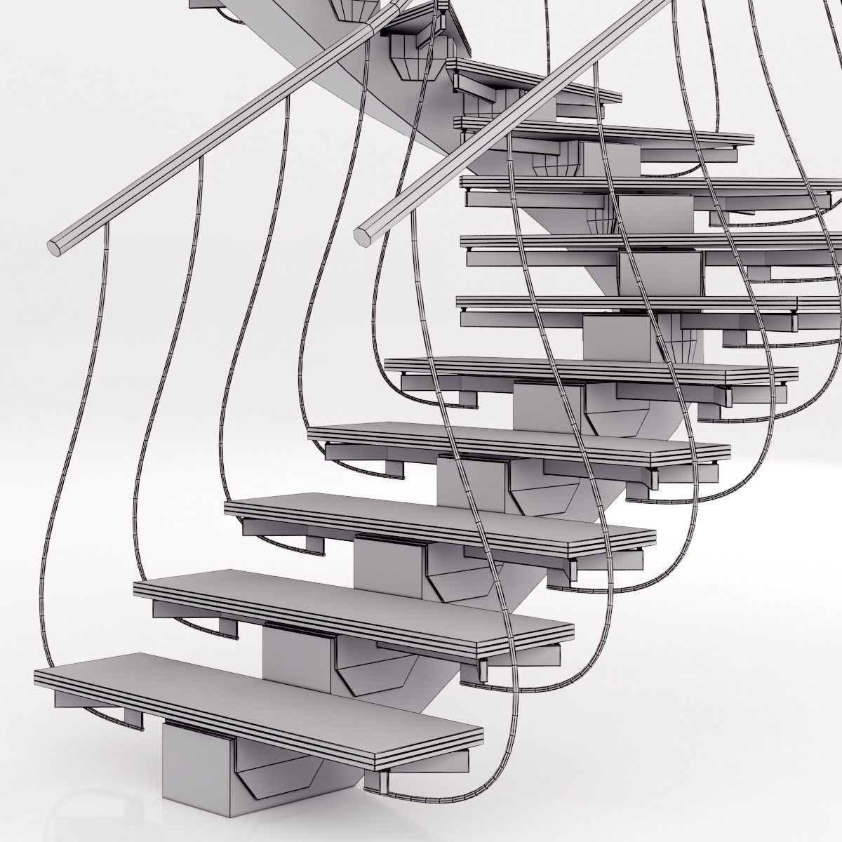 contemporary staircase 3D model_5